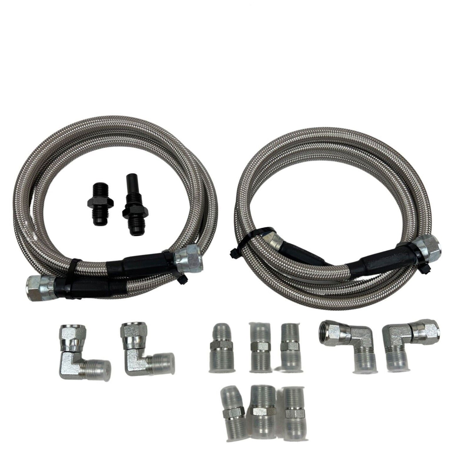 For GM Chevy 1996 &Newer 4L80E Flexible SS Braided Transmission Cooler Hose Line