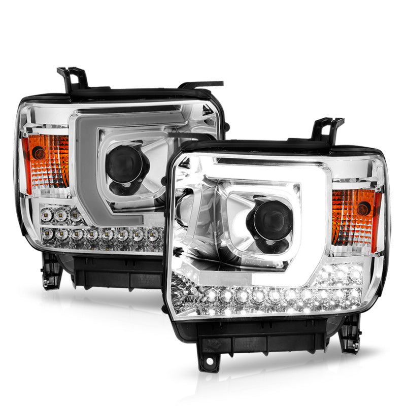 FR SPORT ANZO 14-15 GMC Sierra 1500/2500HD/3500HD Plank Style Projector Headlight - Chrome...