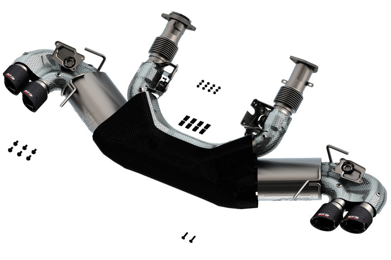 Borla 2020 Chevrolet Corvette C8 6.2L ATAK 3in Exhaust System Dual Round Angle Cut Carbon Fiber Tips 140839CF