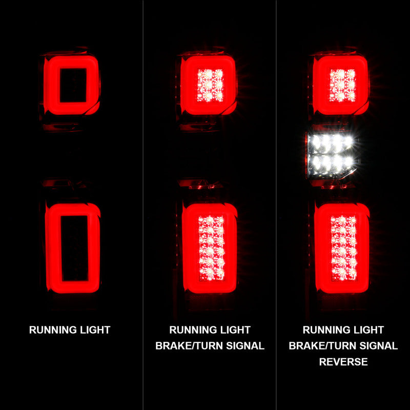 ANZO 19-21 Chevy Silverado Full LED Tailights Chrome Housing Red/Clear Lens G2 (w/C Light Bars) 311416