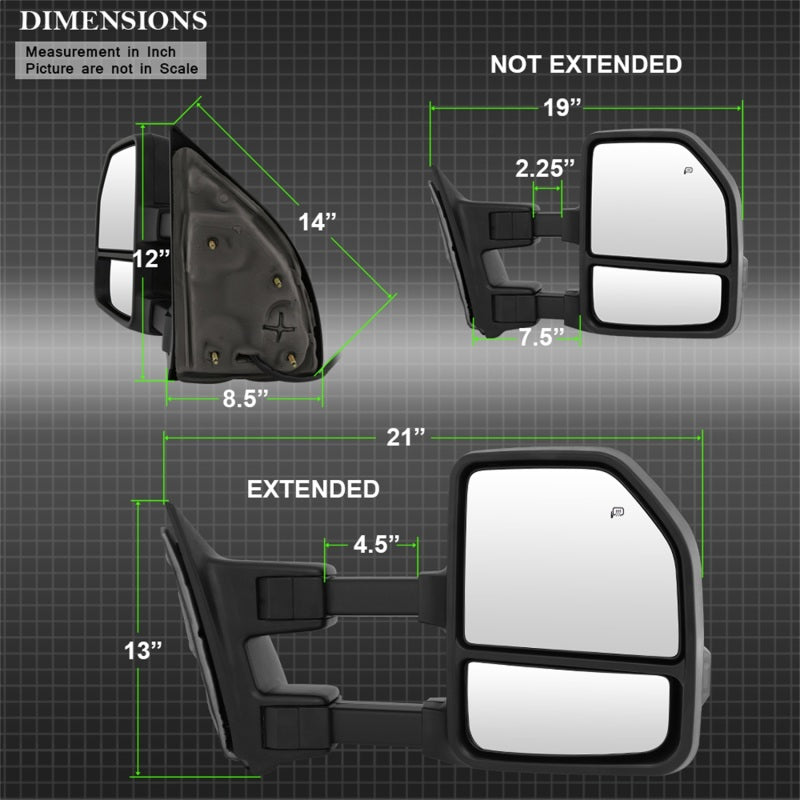FR SPORT SPYDER xTune 99-07 Ford Super Duty Heated LED Signal Power Mirrors - Smk (Pair)...
