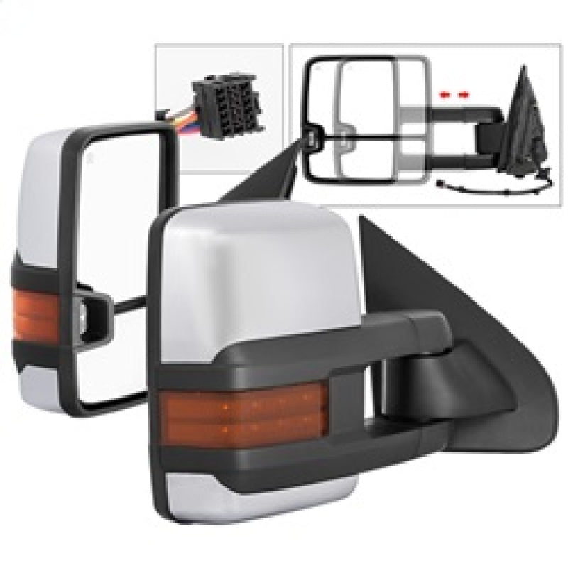 FR SPORT SPYDER xTune Chevy Silverado 14-16 Heated Amber LED Signal Mirror Chrome...