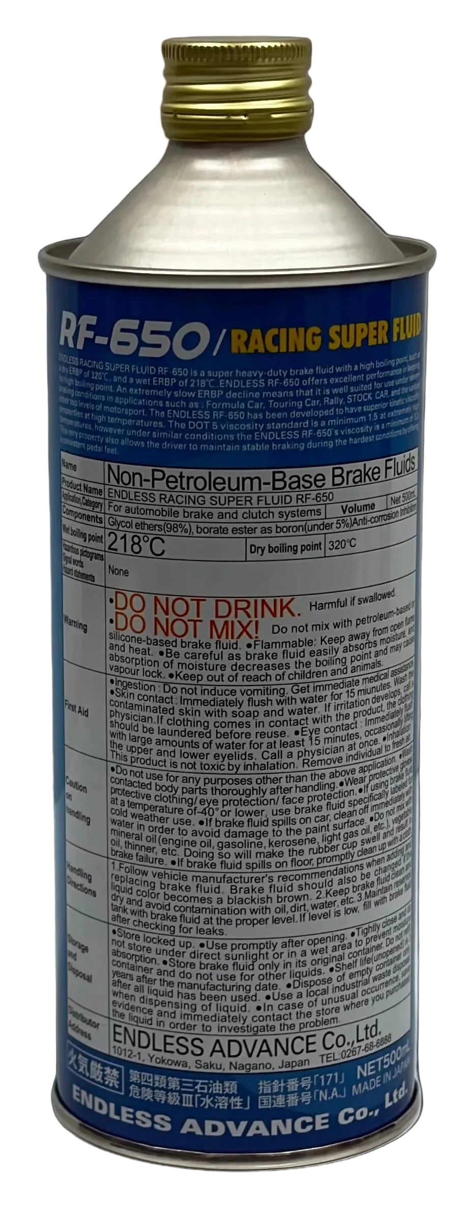 Endless RF650 Racing Brake Fluid 500 mL