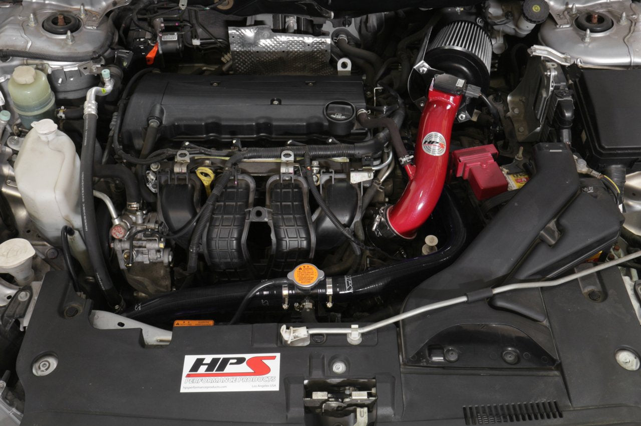 HPS Performance HPS Shortram Air Intake Kit 2008-2014 Mitsubishi Lancer 2.0L / 2.4L NonTurbo, Includes Heat Shield, 827-162