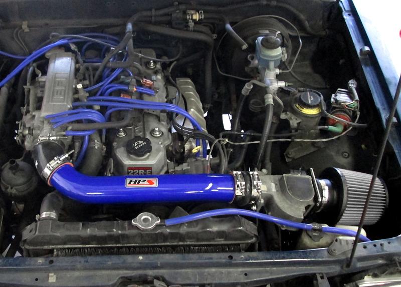 FR SPORT HPS Shortram Air Intake Kit 1989-1995 Toyota Pickup 22RE 2.4L, Blue - View 2