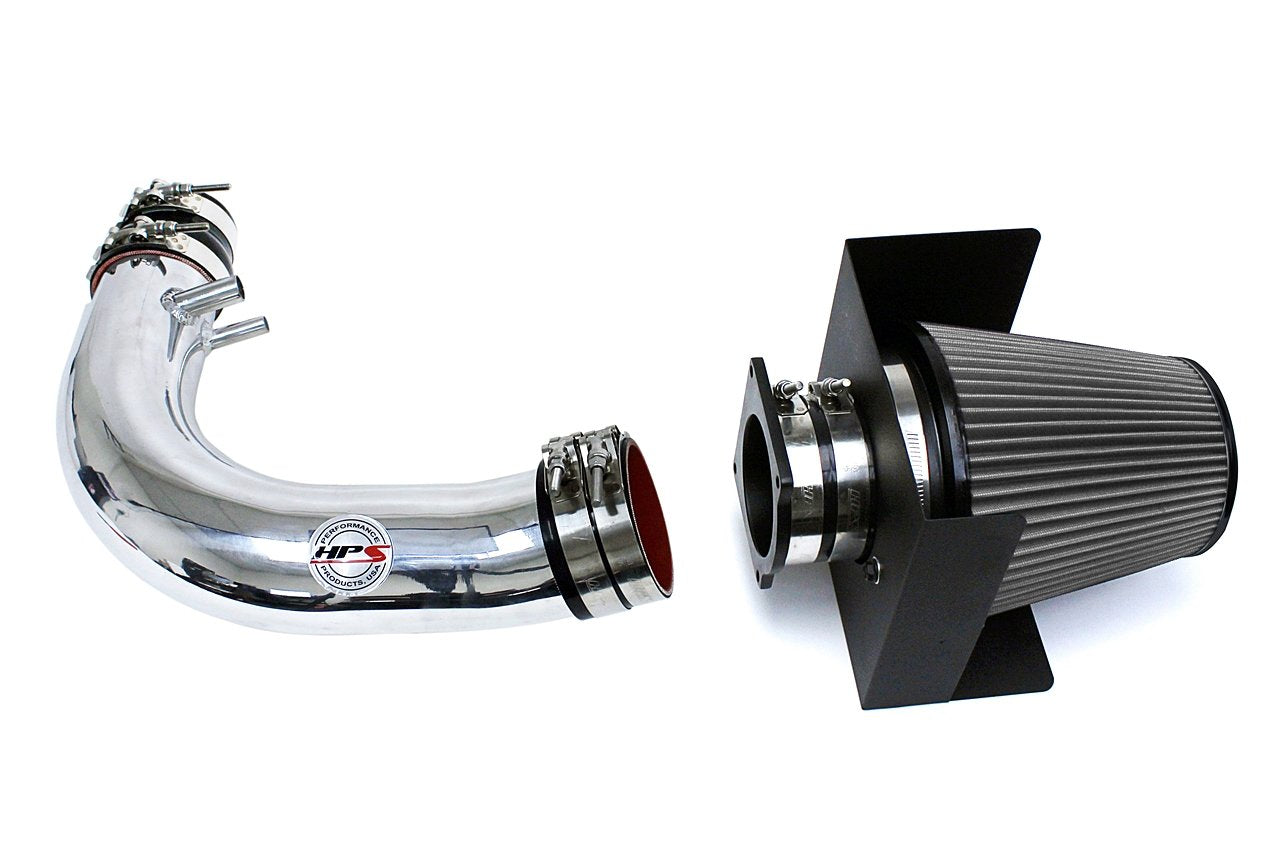 HPS Shortram Air Intake Kit 1997-1999 Ford F250 4.6L 5.4L V8, Includes Heat Shield, Polish