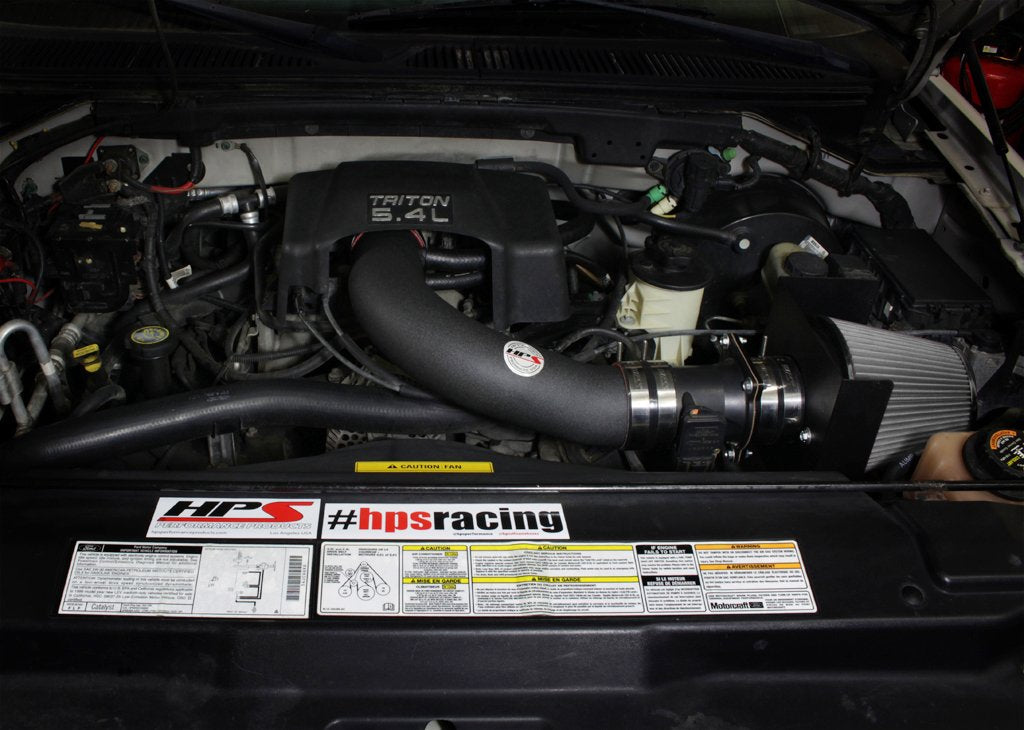 HPS Shortram Air Intake Kit 1997-2004 Ford Expedition 4.6L 5.4L V8, Includes Heat Shield, Black