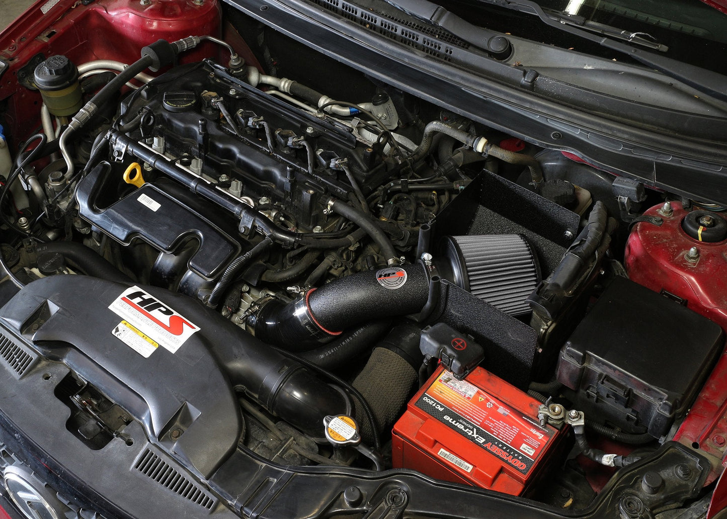 HPS Performance Products HPS Shortram Air Intake Kit 2013 Kia Forte5 2.0L, Includes Heat Shield, 827-552