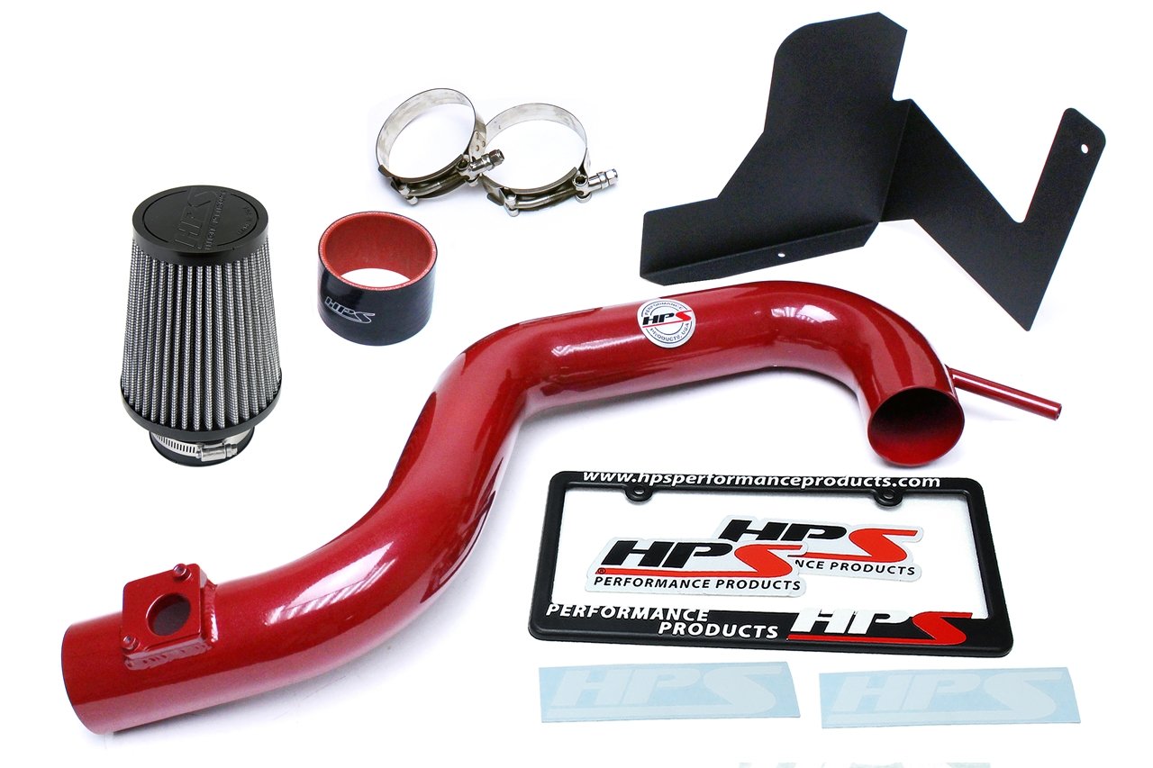 HPS Shortram Air Intake Kit 2010-2011 Subaru Legacy 2.5L Non Turbo, Includes Heat Shield, Red