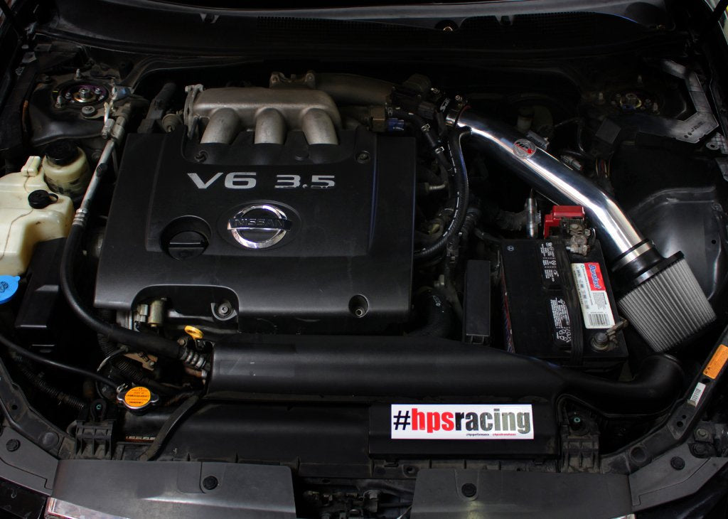 HPS Shortram Air Intake Kit 2004-2008 Nissan Maxima V6 3.5L, Includes Heat Shield, Red