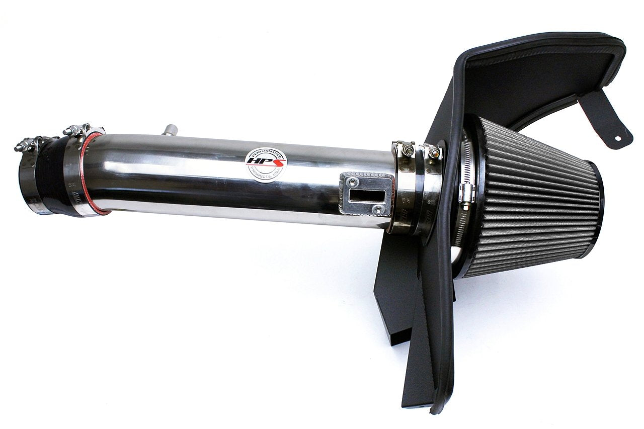 HPS Shortram Air Intake Kit 2011-2014 Ford Mustang 3.7L V6, Includes Heat Shield, Polish