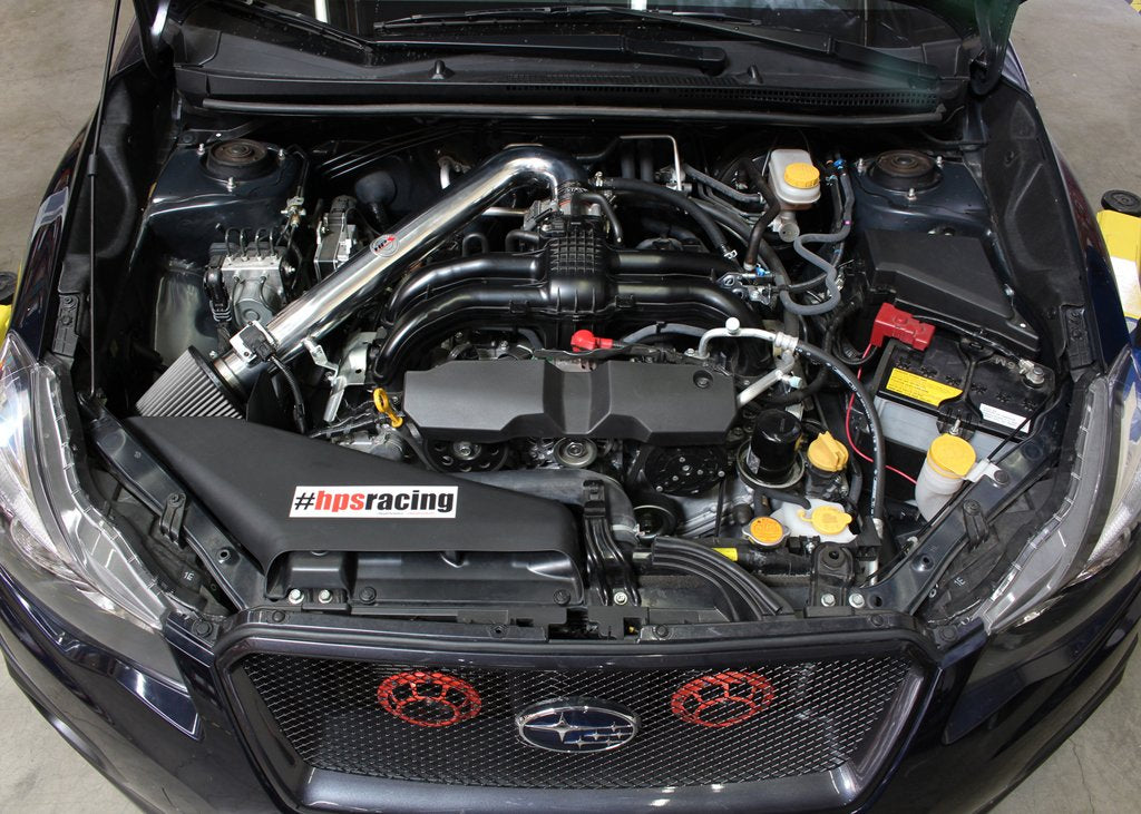 HPS Shortram Air Intake Kit 2012-2017 Subaru Legacy 2.5L Non Turbo, Includes Heat Shield, Red