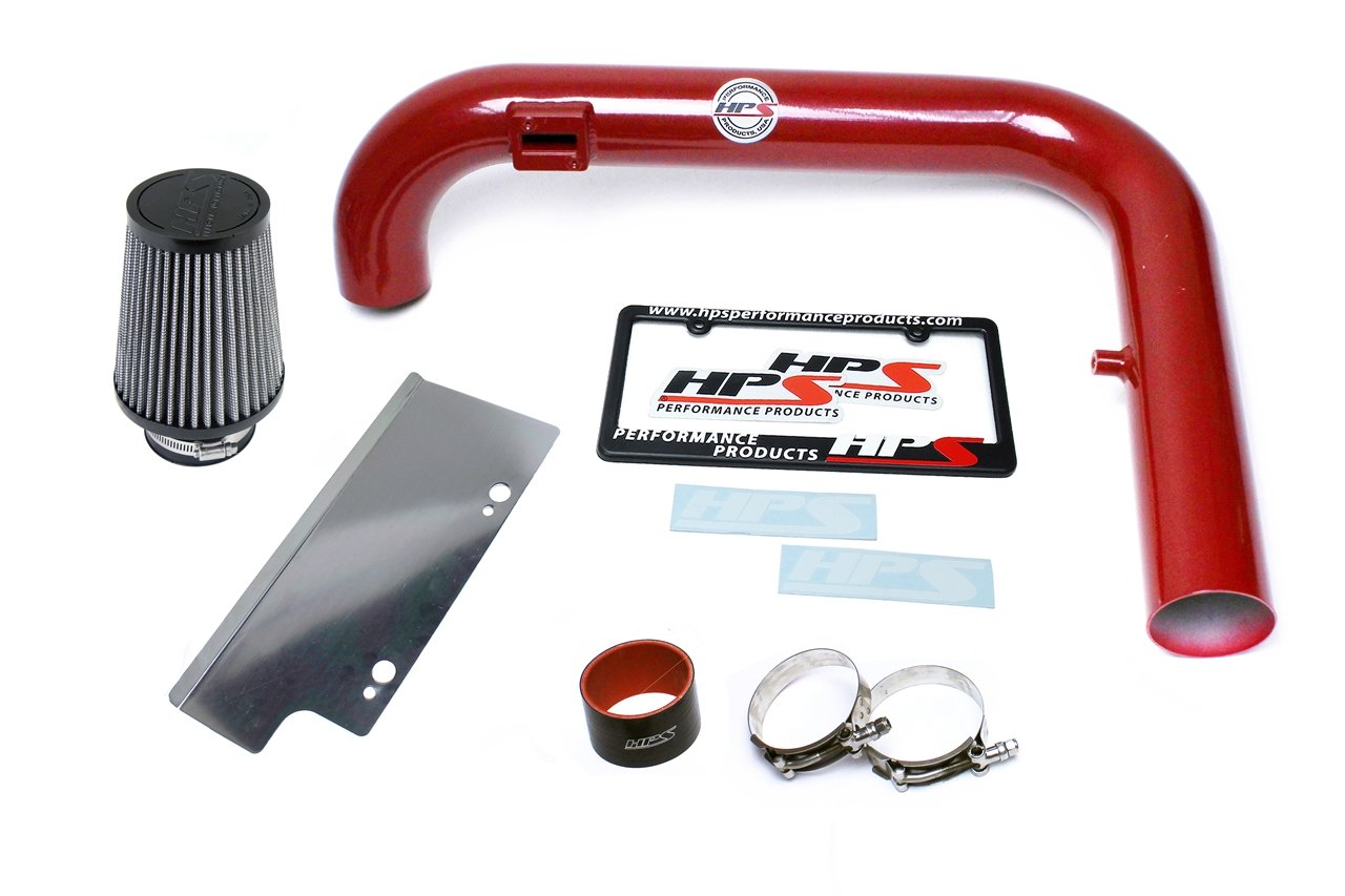HPS Shortram Air Intake Kit 2006-2008 Volkswagen Passat 2.0T Turbo FSI Auto Trans., Includes Heat Shield, Red