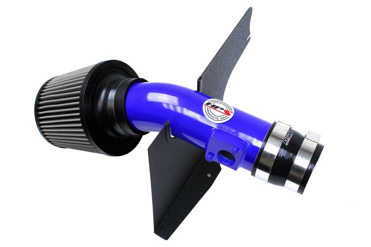 HPS Shortram Air Intake Kit 2008-2014 Subaru WRX STI 2.5L Turbo, Includes Heat Shield, Blue