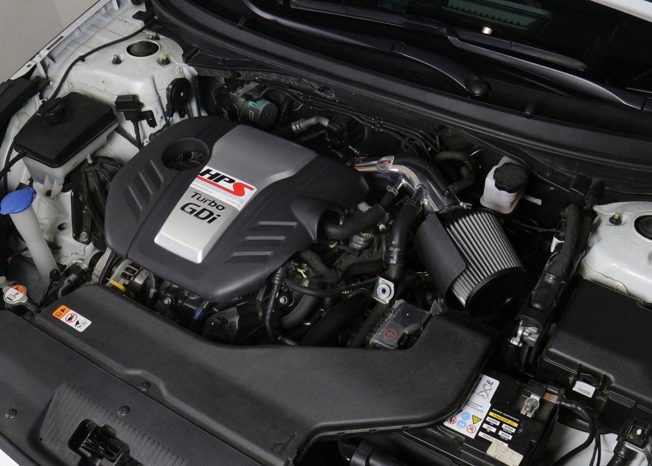 HPS Shortram Air Intake Kit 2015-2017 Hyundai Sonata Eco 1.6L Turbo, Includes Heat Shield, Blue