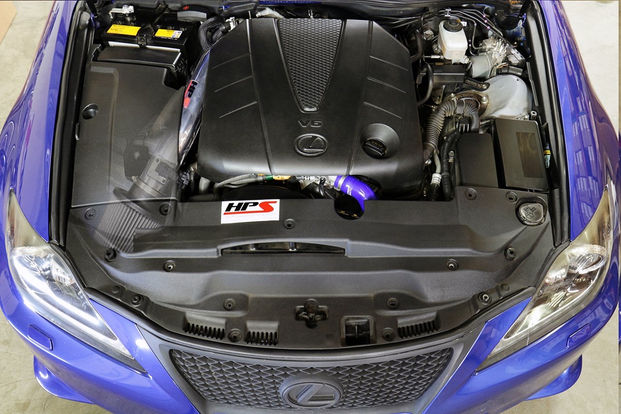 HPS Performance Products HPS Shortram Air Intake Kit 2006-2013 Lexus IS350 3.5L V6, Includes Heat Shield, Polish