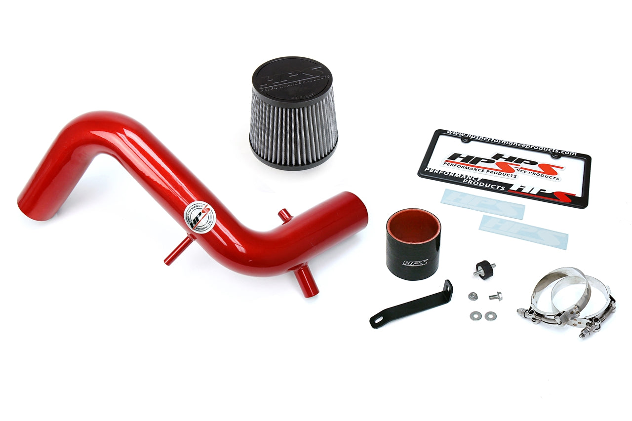 HPS Performance Products Shortram Air Intake Kit 2013-2017 Hyundai Veloster 1.6L Turbo, Red