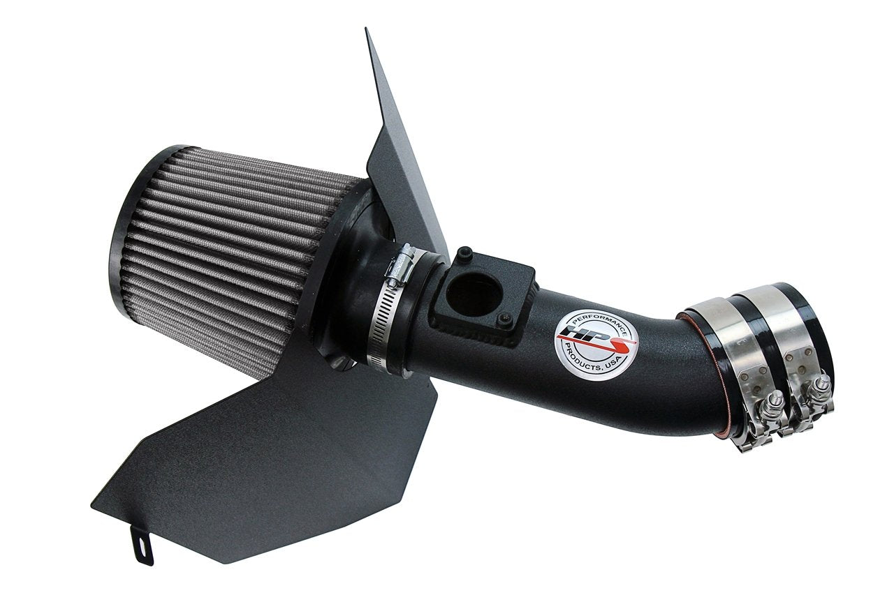 HPS Shortram Air Intake Kit 2004-2007 Subaru WRX STi 2.5L Turbo, Includes Heat Shield, Black