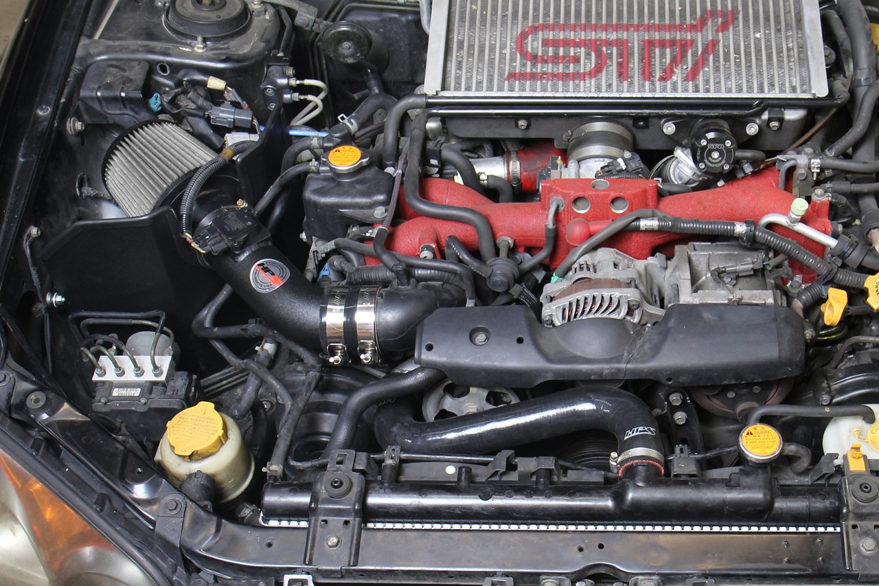 HPS Shortram Air Intake Kit 2004-2007 Subaru WRX STi 2.5L Turbo, Includes Heat Shield, Black