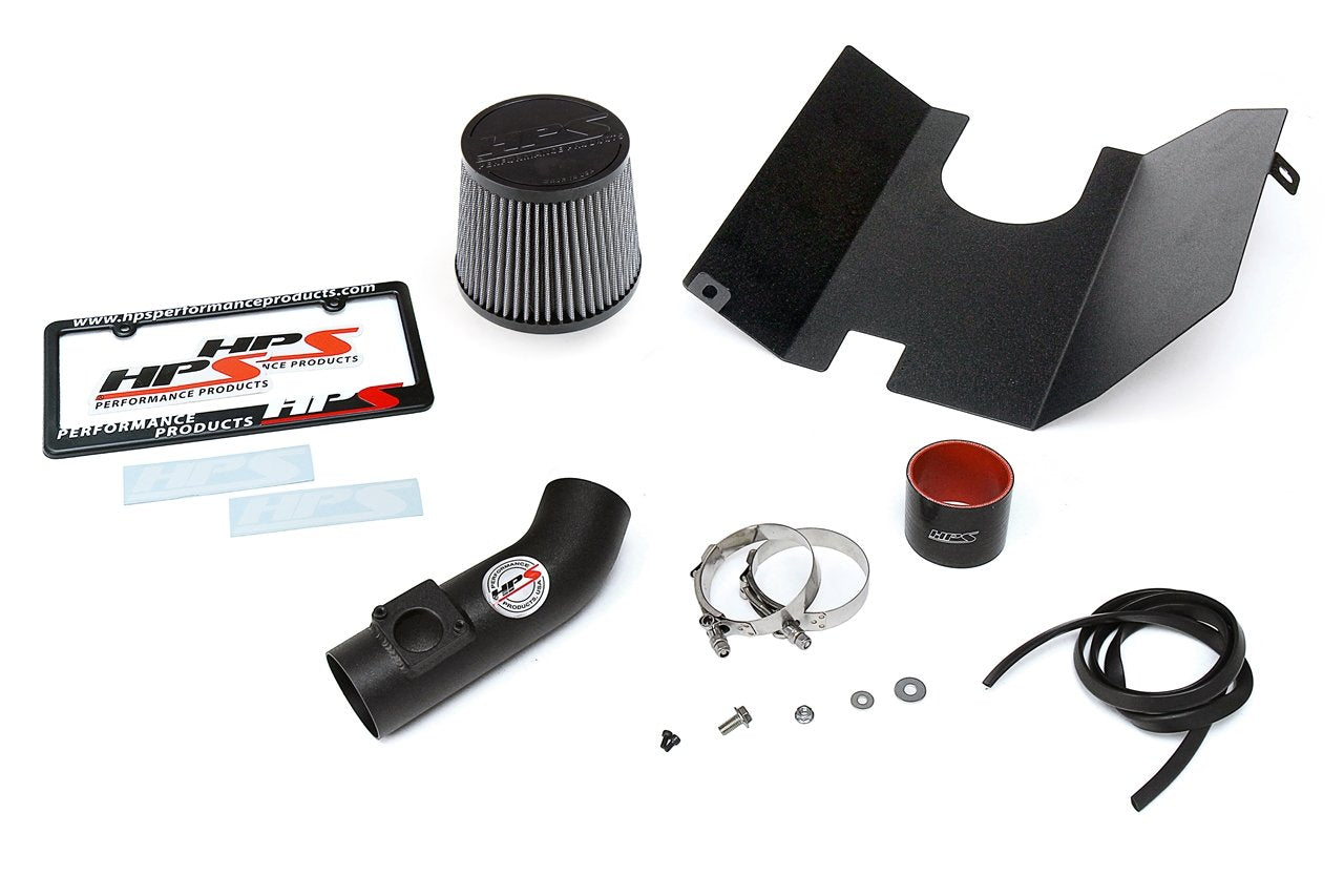 HPS Shortram Air Intake Kit 2004-2007 Subaru WRX STi 2.5L Turbo, Includes Heat Shield, Black
