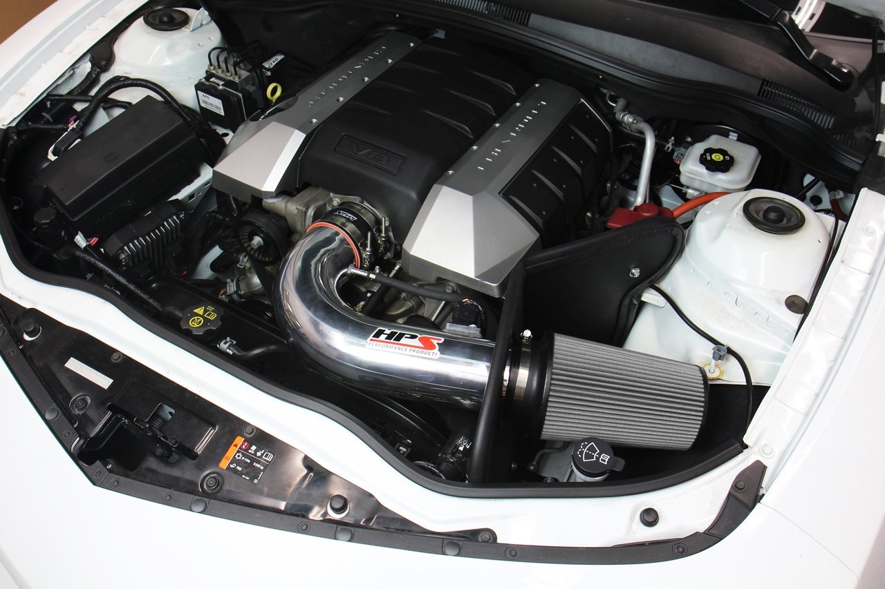 HPS Performance HPS Shortram Air Intake Kit 2010-2015 Chevy Camaro SS 6.2L V8, Includes Heat Shield, 827-607