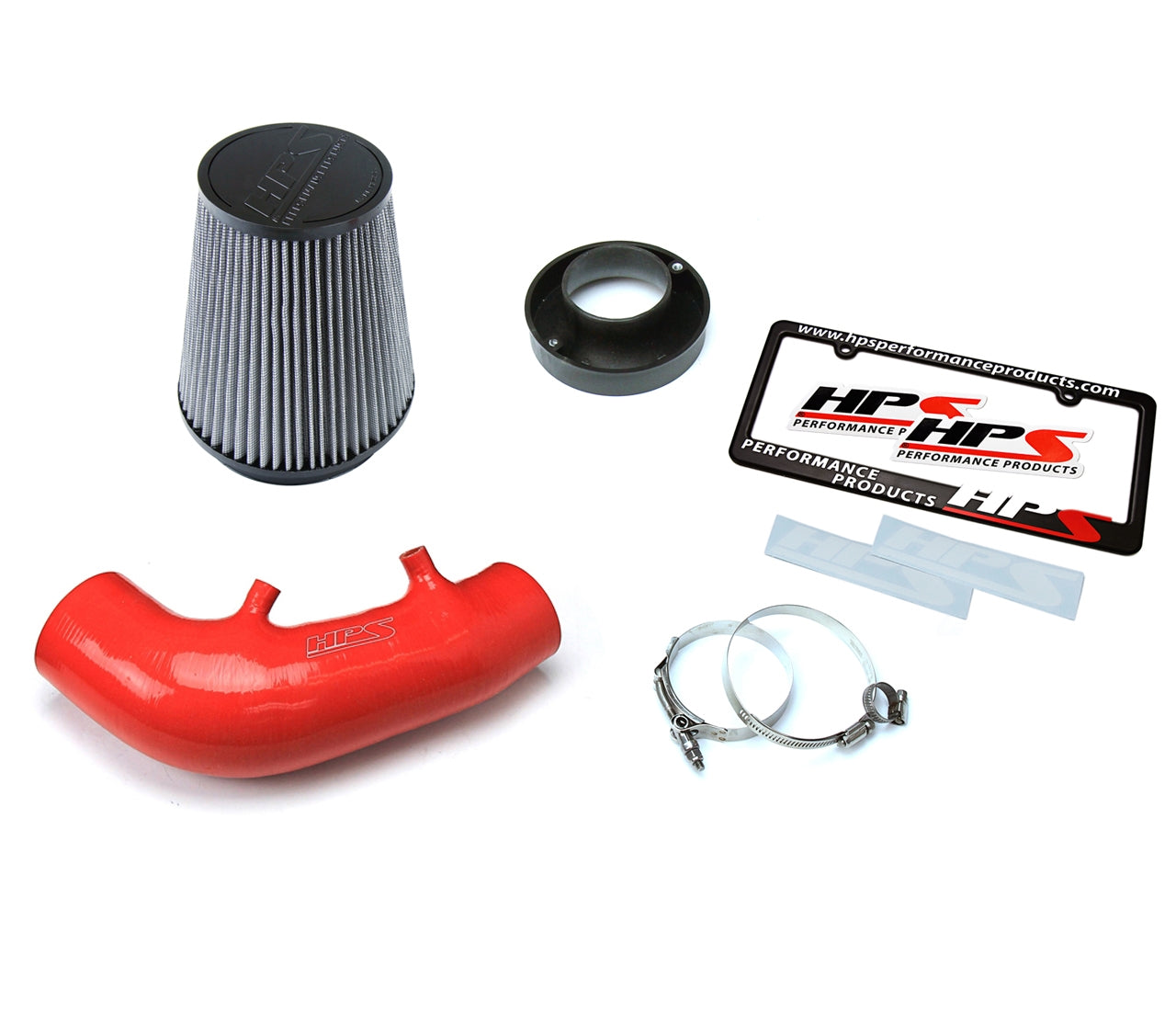 HPS Performance Products Shortram Air Intake Kit 2006-2009 Honda S2000 AP2 2.2L F22 drive-by-wire, Red