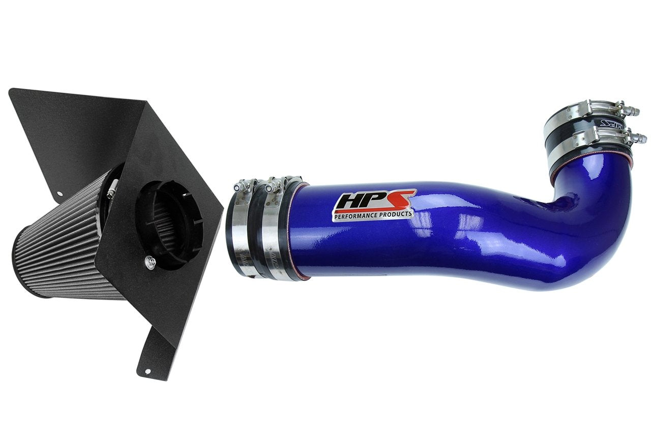 HPS Shortram Air Intake Kit 2007-2009 Chevy Cheyenne 2500 5.3L V8, Includes Heat Shield, Blue