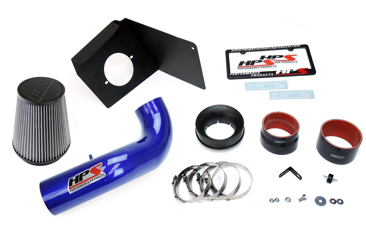 HPS Shortram Air Intake Kit 2007-2008 Cadillac Escalade 6.2L V8, Includes Heat Shield, Blue