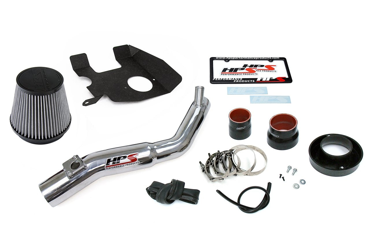HPS Shortram Air Intake Kit 2016-2017 Lexus RC200t 2.0L Turbo, Includes Heat Shield, Polish