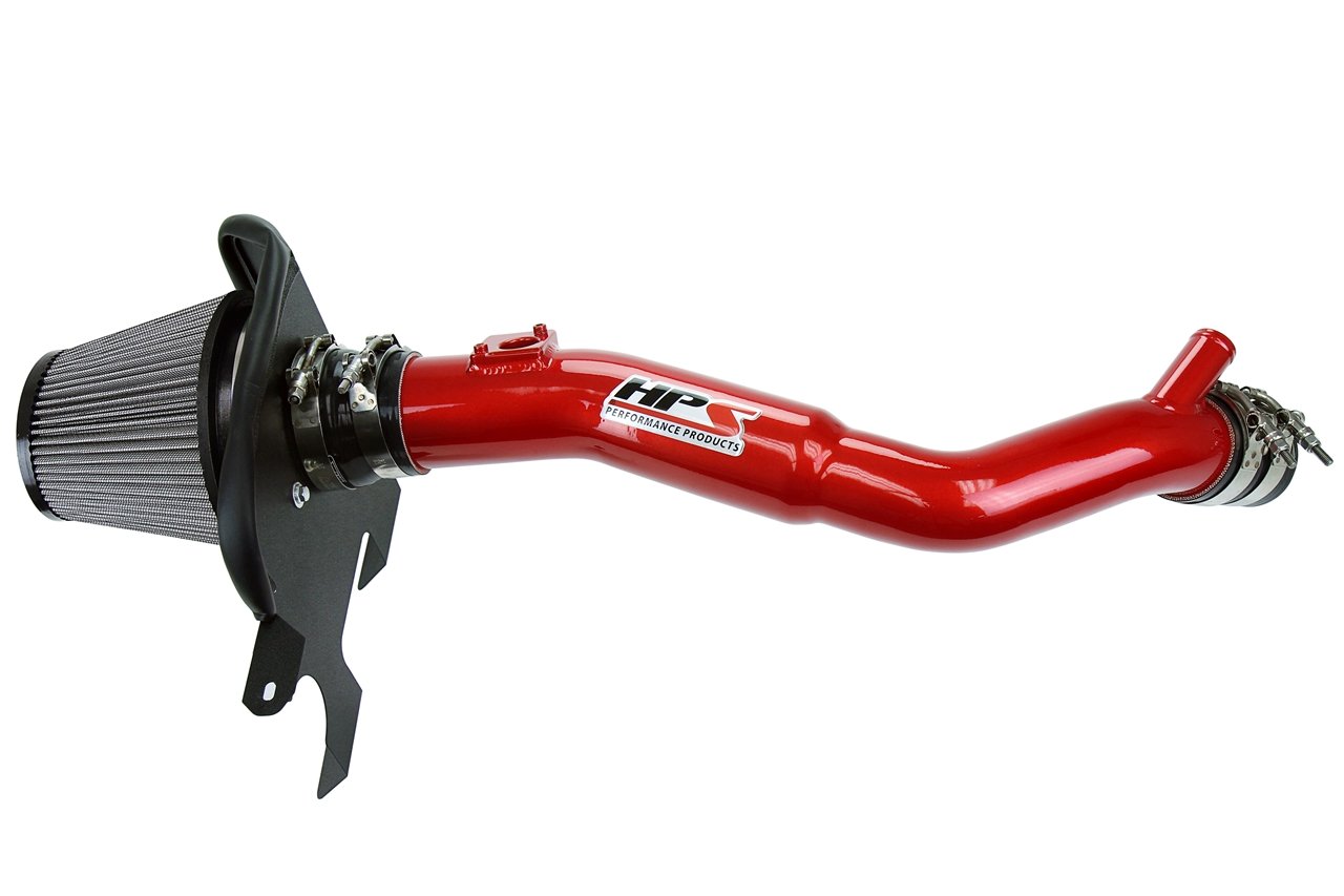 HPS Shortram Air Intake Kit 2016-2017 Lexus GS200t 2.0L Turbo, Includes Heat Shield, Red