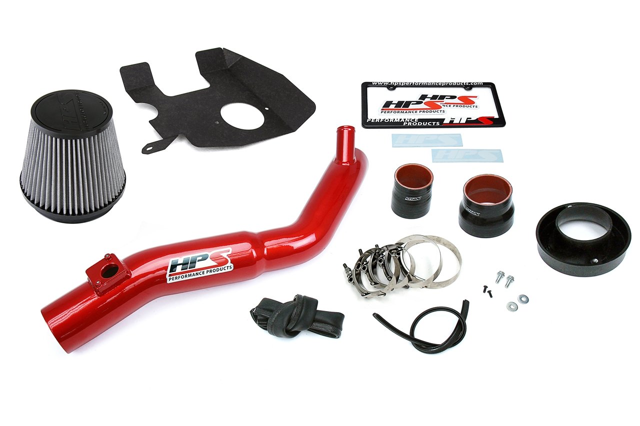 HPS Shortram Air Intake Kit 2018-2019 Lexus RC300 2.0L Turbo, Includes Heat Shield, Red