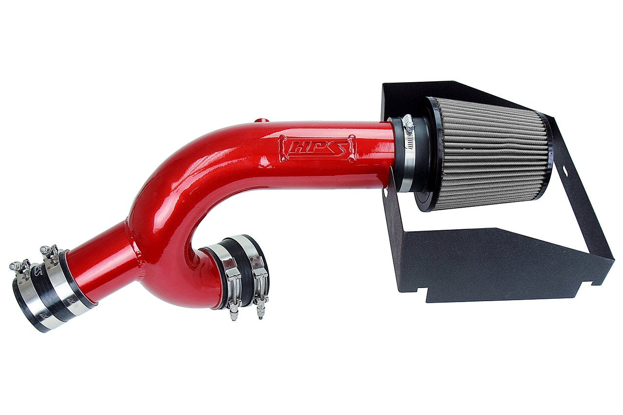HPS Shortram Air Intake Kit 2015-2016 Ford F150 3.5L Ecoboost Turbo, Includes Heat Shield, Red