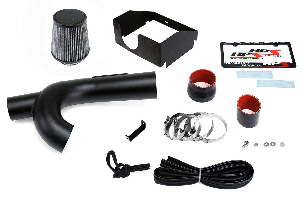 HPS Shortram Air Intake Kit 2015-2016 Ford F150 3.5L Ecoboost Turbo, Includes Heat Shield, Black