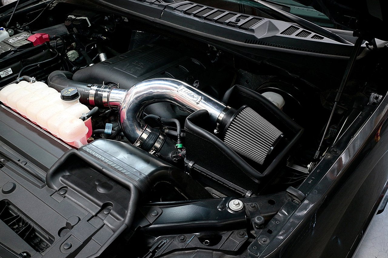 HPS Shortram Air Intake Kit 2015-2018 Ford F150 2.7L Ecoboost Turbo, Includes Heat Shield, Red