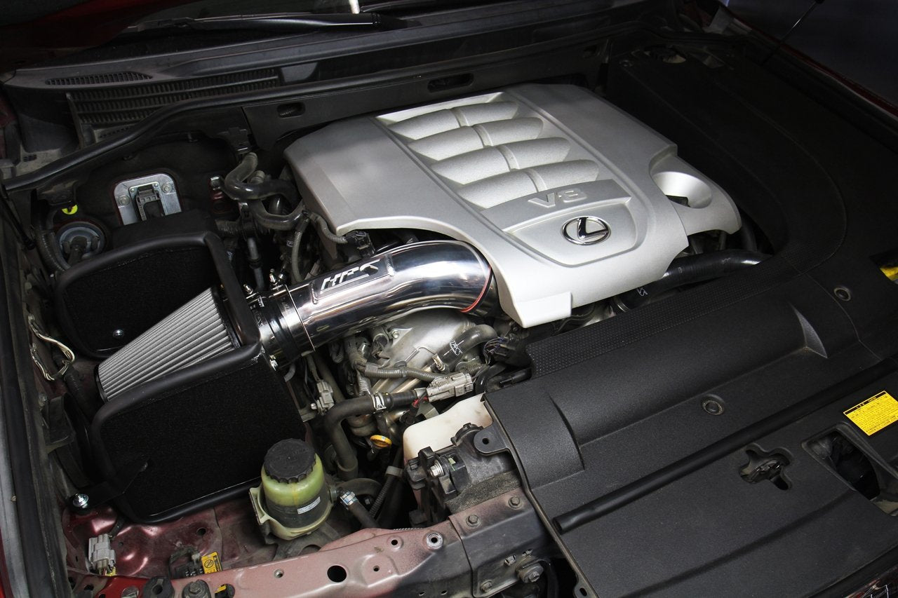 HPS Shortram Air Intake Kit 2008-2018 Lexus LX570 5.7L V8, Includes Heat Shield, Black