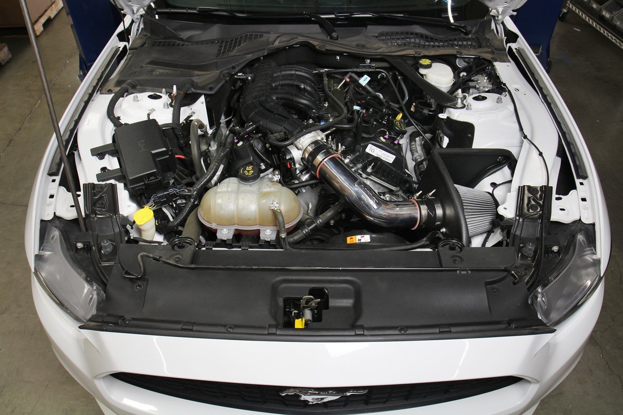 HPS Shortram Air Intake Kit 2015-2017 Ford Mustang 3.7L V6, Includes Heat Shield, Red
