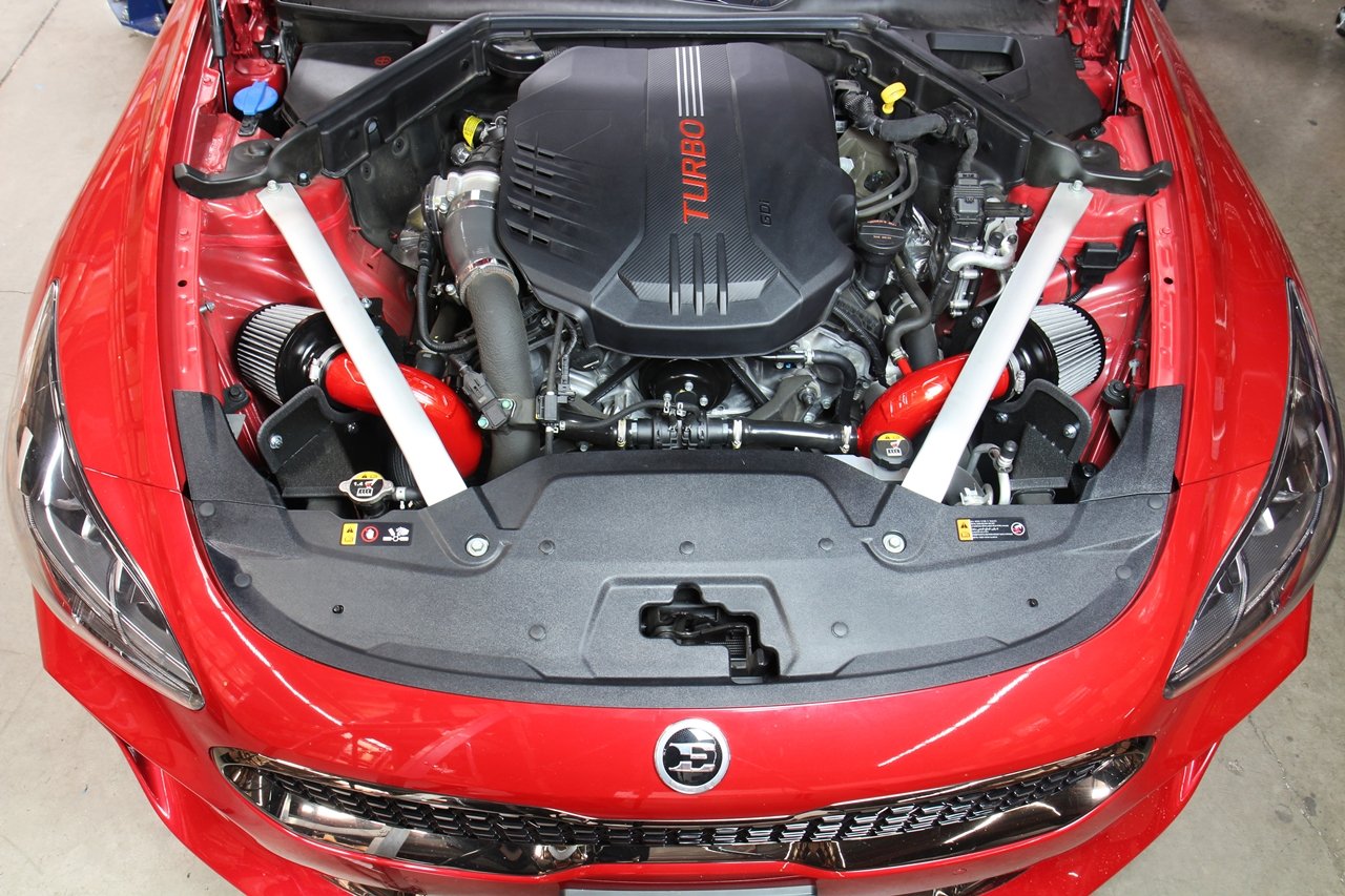 HPS Performance HPS Shortram Air Intake Kit 2018-2024 Kia Stinger 3.3L V6 Twin Turbo, Includes Heat Shield, 827-672