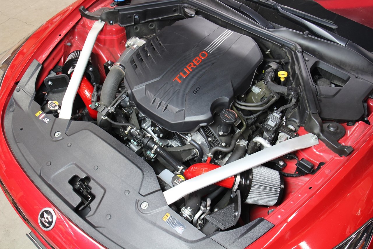HPS Performance HPS Shortram Air Intake Kit 2018-2024 Kia Stinger 3.3L V6 Twin Turbo, Includes Heat Shield, 827-672