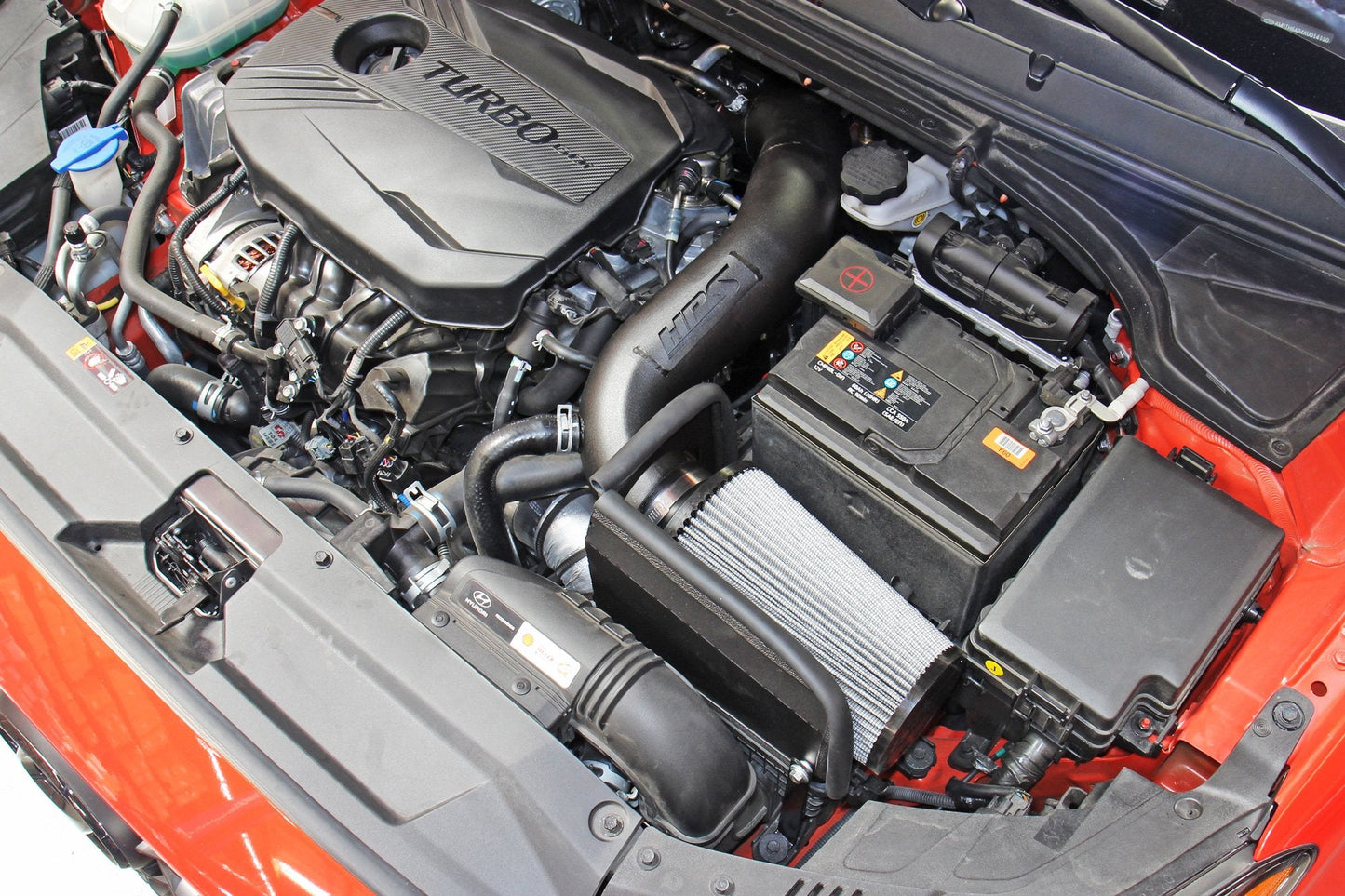 HPS Performance HPS Shortram Air Intake Kit 2019-2021 Hyundai Veloster 1.6L Turbo, Includes Heat Shield, 827-678