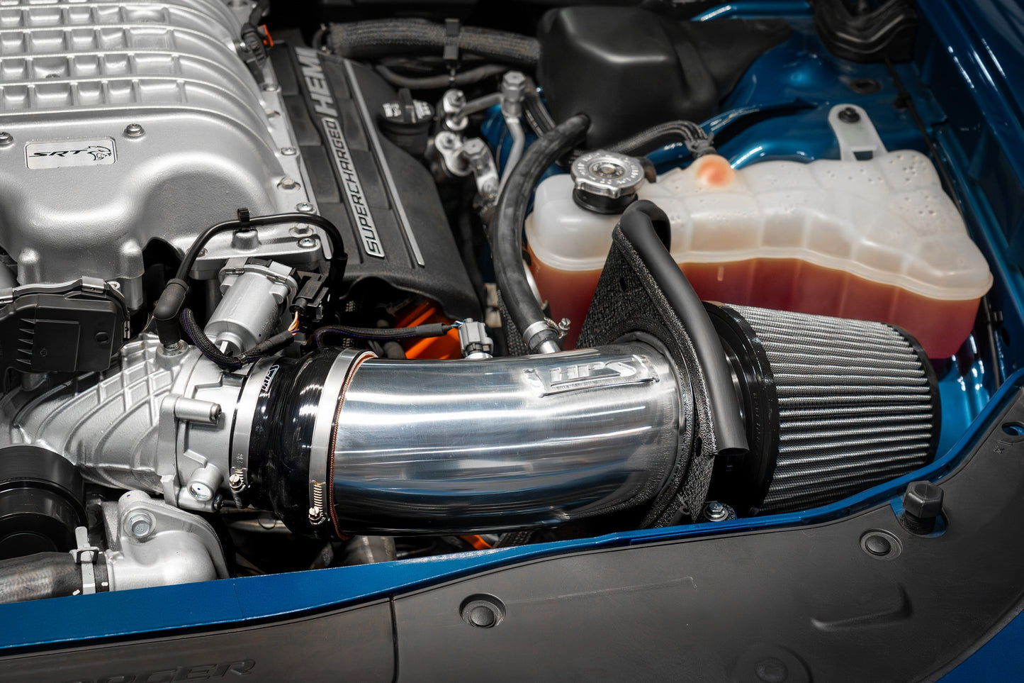 HPS Performance Air Intake with Heat Shield, Dodge 2019-2023 Charger Hellcat 6.2L V8 Supercharged, 827-681