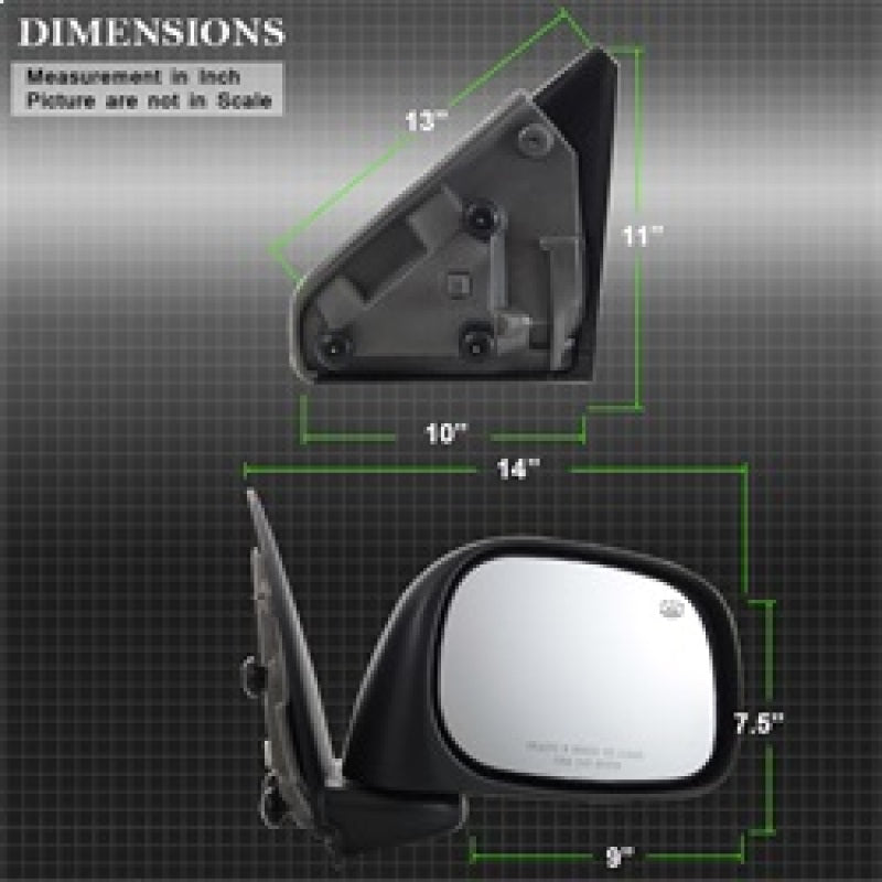 SPYDER xTune Dodge Ram 02-08 Power Heated OE Mirror - Right MIR-03DRAM02-PW-R 9938603