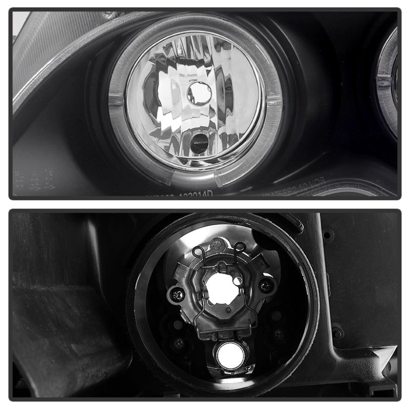 FR SPORT Spyder BMW E46 3-Series 02-05 4DR Projector Headlights 1PC LED Halo Blk...