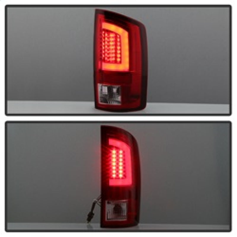 Spyder 07-09 Dodge Ram 2500/3500 V3 Light Bar LED Tail Lights - Red Clear (ALT-YD-DRAM06V3-LBLED-RC) 5084286