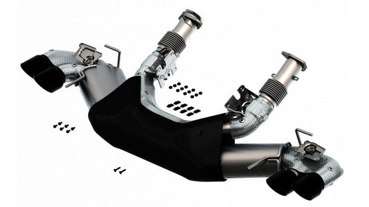 FR SPORT Borla 2020 Chevrolet Corvette C8 6.2L S-Type Exhaust System Dual Round Rolled A/C Black...