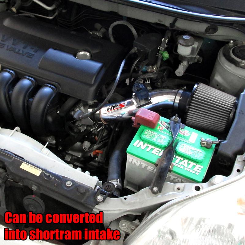 HPS Cold Air Intake Kit 2003-2004 Pontiac Vibe 1.8L, Converts to Shortram, Polish