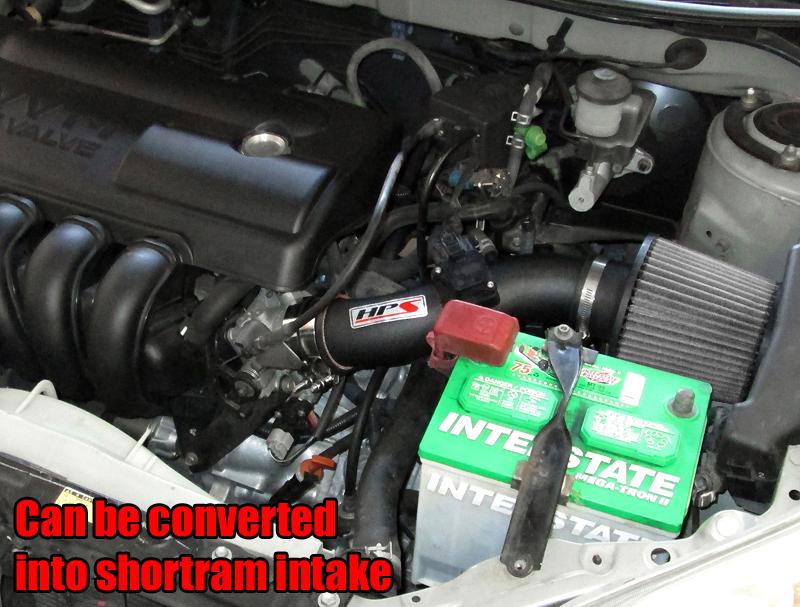 FR SPORT HPS Cold Air Intake Kit 2003-2004 Pontiac Vibe 1.8L, Converts to Shortram, Black - View 3