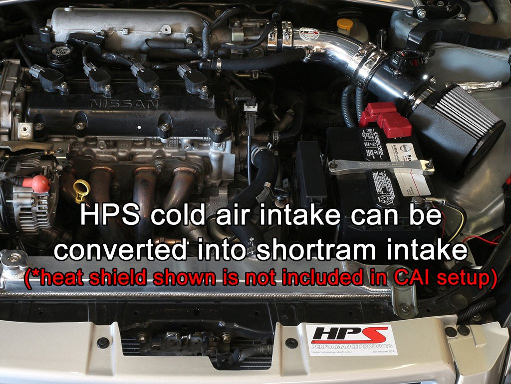 HPS Performance HPS Cold Air Intake Kit 2002-2006 Nissan Altima 2.5L 4Cyl, Converts to Shortram, 837-570