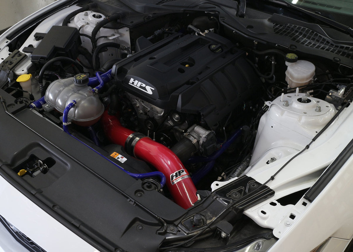 FR SPORT HPS Performance HPS Cold Air Intake Kit 2015-2017 Ford Mustang Ecoboost 2.3L Turbo, Red...