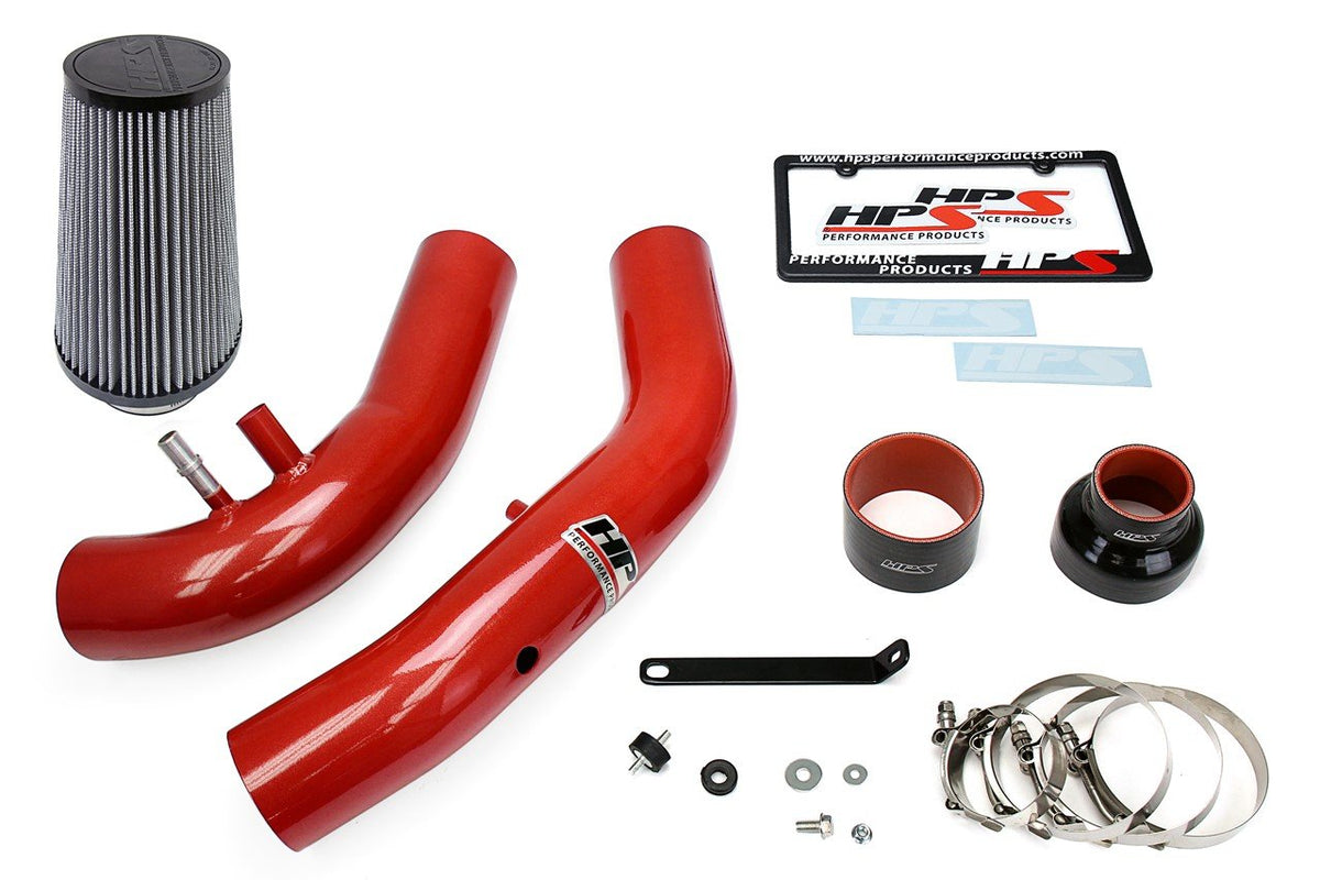 FR SPORT HPS Performance HPS Cold Air Intake Kit 2015-2017 Ford Mustang Ecoboost 2.3L Turbo, Red...