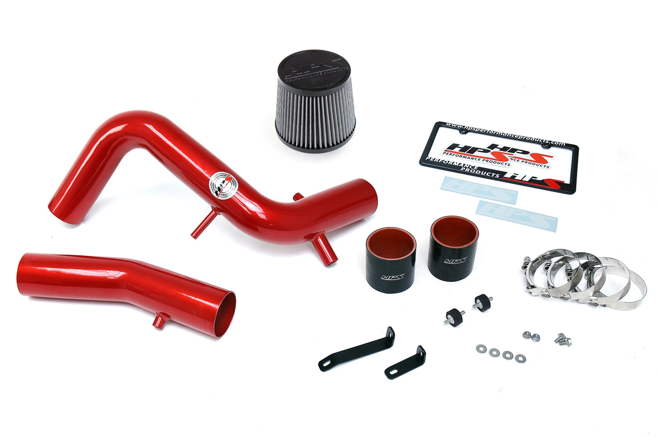 HPS Performance Products Cold Air Intake Kit 2013-2017 Hyundai Veloster 1.6L Turbo, Converts to Shortram, Red